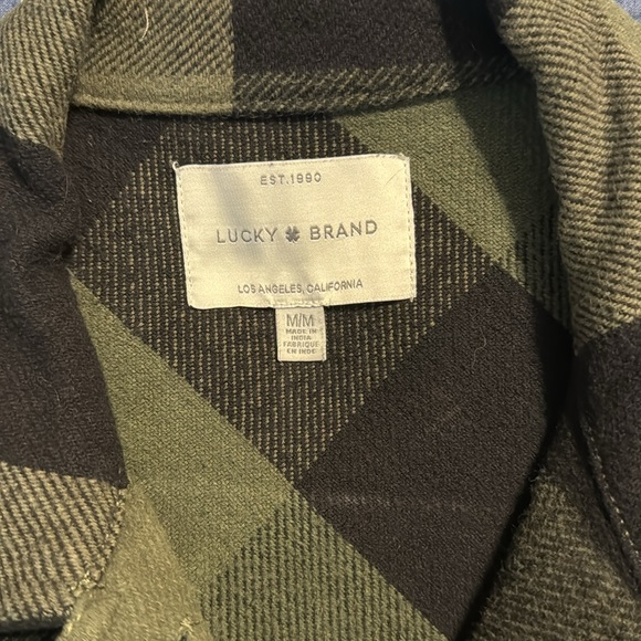 Lucky Brand Plaid Heavy Flannel Shirt Sz M - Picture 2 of 4